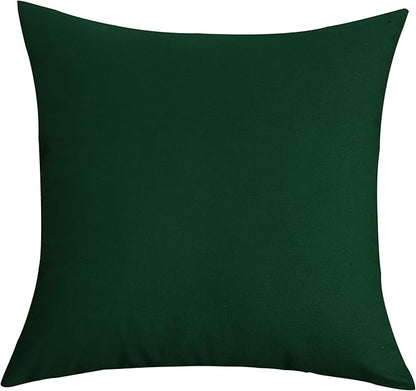 TangDepot Handmade Decorative Solid 100% Cotton Canvas Throw Pillow Covers/Cushion Covers, 45 Colors Available - (18" x18" , Deep Green, 2 Count (Pack of 1))