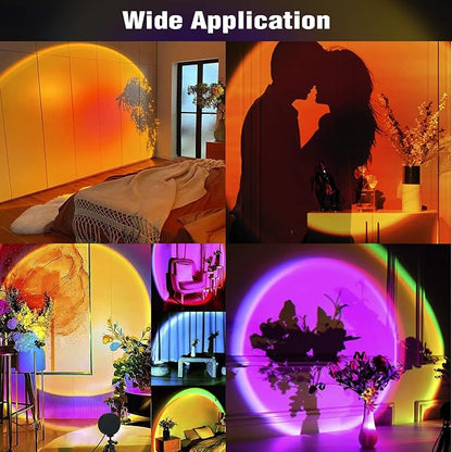 Balkwan Sunset Lamp Projection Rotation LED Romantic Modern Floor Stand Night Light with USB for Living Room Bedroom Aesthetic Decor Christmas Party Gifts Idea for Girls Women (16 Colors)