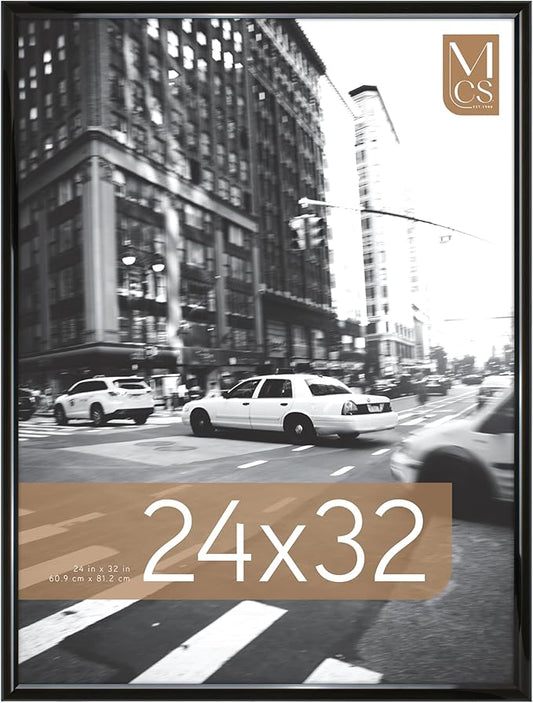 MCS Trendsetter 24x32 Poster Frame Black High-Gloss, Vertical & Horizontal Wall Hanging Large Picture Frame for Photos, Posters & Art Prints (1-Pack)