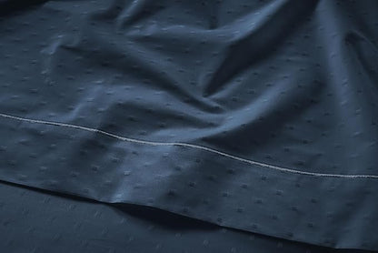 LANE LINEN 100% Egyptian Cotton Full Size Bed Sheets, Long Staple Mercerized Cotton Bedding Sheets, Thick 16 inch Deep Pocket Full Sheet Set, Reinforced French Seams Jaquard Swiss Dot -Estate Blue
