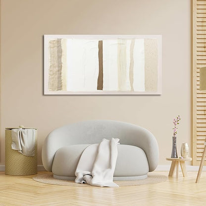 Abstract Wall Art Decor Modern Canvas Art Wall Decor Brown And White Wall Art Decor Minimalist Wall Art Prints Neutral Canvas Wall Art for Living Room 20"X40" for Room Bedroom Office Decor