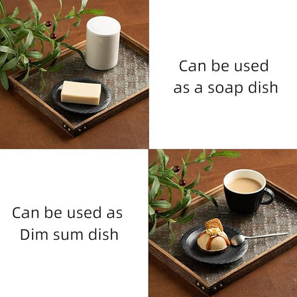 Ceramic Jewelry Tray Decorative Ring Holder and Trinket Dish for Women Wedding Engagement Birthday Gift for Her Jewelry Organizer Vanity Tray (camel)