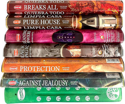 Hem Incense Sticks Variety Pack #-120 Insence-Sticks (6 Incents x 20 Insense) + Incense Stick Holder Bundle with 6 Themed Fragrances (Witchcraft)