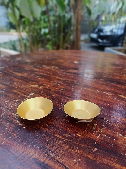 DeKulture Handmade Brass Tea Light Holder Set of 2 – Votive Candle Holders for Home Décor, Weddings, Table Centerpieces, and Gifts – 3 x 1 Inch