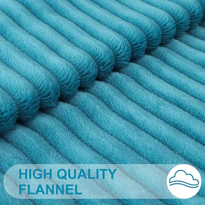 Simmore Decorative Spring Throw Pillow Covers 18x18 Set of 2, Soft Natural Plush Flannel Double-Sided Fluffy Couch Pillow Covers for Sofa Living Room, Teal