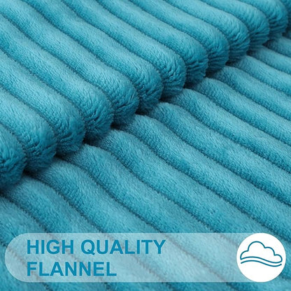 Simmore Decorative Spring Throw Pillow Covers 20x20 Set of 2, Soft Natural Plush Flannel Double-Sided Fluffy Couch Pillow Covers for Sofa Living Room, Teal