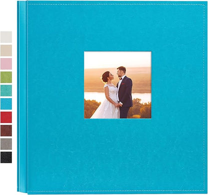 potricher Photo Album 4x6 600 Photos Leather Cover Large Capacity Picture Albums with 600 Horizontal and Vertical Pockets for Family Wedding Anniversary and Baby (Blue)