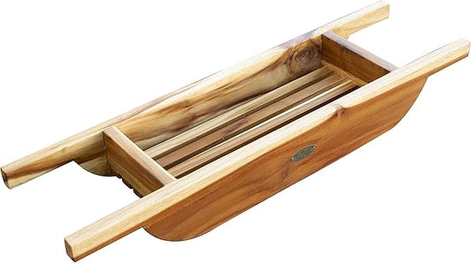 EcoDecors, 29 inch, Bath Tray for Tub, Bath Tub Tray Wood, Bathtub Table, Caddy for Bathtub in Natural Teak