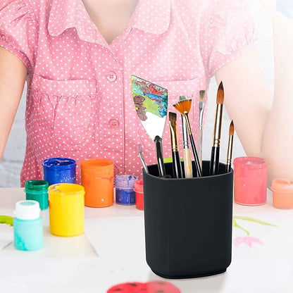 Acrimet Jumbo Pencil Holder, Pen Cup, Caddy Super-Sized Desktop Organizer for Students, Artists and Professionals (Plastic) (Black Color)