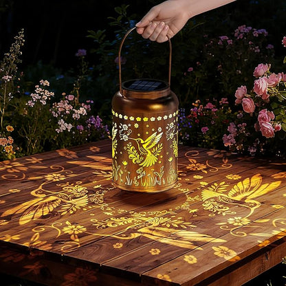 Solar Lanterns Outdoor Waterproof, Garden Decor Gifts for Women Mom Grandma, Outdoor Hanging Lantern Solar Lights, Metal Decorative Light for Yard, Patio, Backyard, Porch, 2 Packs