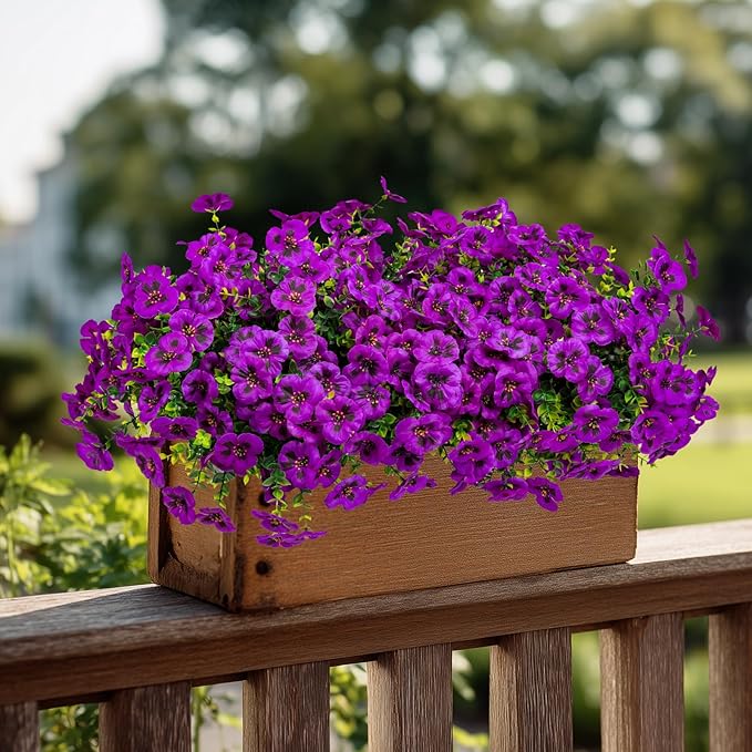 Artificial Flowers, 24 Bundles, Decorative Bouquets for Home, Wedding, Garden, Office Decor (Light Purple)