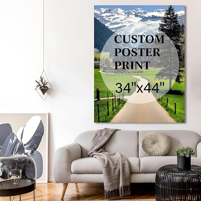 jenesaisquoi Custom Canvas Art Print 34" x 44", Upload Your Photo Image Custom Personalized Photo to Poster Printing Home Decor Wall Art Prints (Unframed)