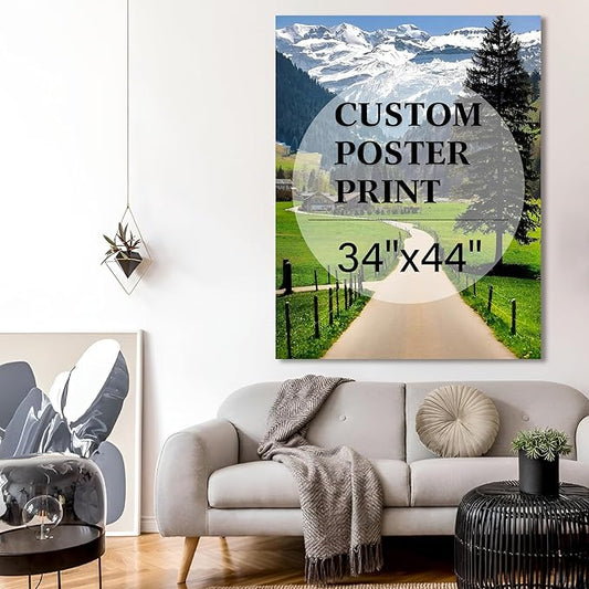 jenesaisquoi Custom Canvas Art Print 34" x 44", Upload Your Photo Image Custom Personalized Photo to Poster Printing Home Decor Wall Art Prints (Unframed)