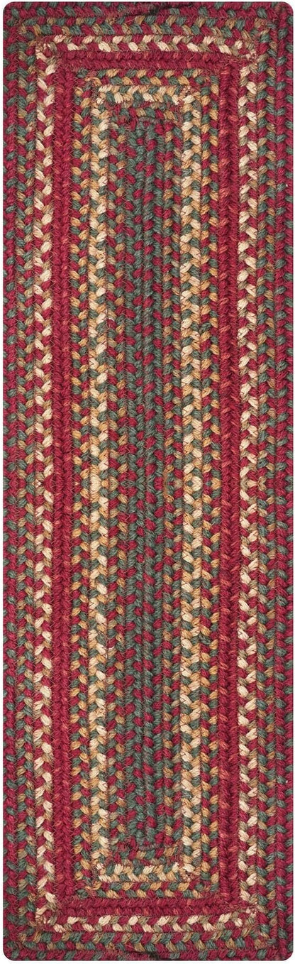 Homespice Cider Barn Dinner Table Runner Set of 2-8"x28", Rectangle, Red - Hand Braided with Jute - Rich Colors, Easy to Clean, Durable and Protects Furniture