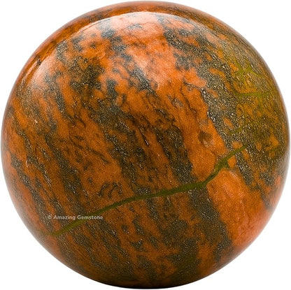 Amazing Gemstone Unakite Crystal Ball with Stand - 1.5 Inches Crystal Sphere Meditation Balls for Witchcraft and Decorative Balls