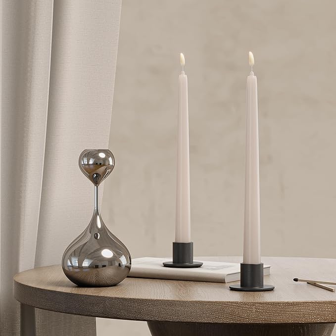 6 Pcs Black Candle Holder - Elegant Taper Candle Holders, Classic Candlestick Holders for Table Centerpiece, Festive Christmas Mantel Display or Sophisticated Home Decor