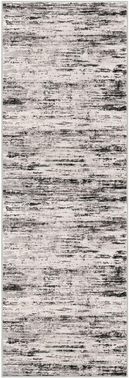 Modern Abstract Hallway Runner Rug, White Black Grey Taupe Washable Kitchen Runner Non-Slip Soft 2x8 Runner Rug Thin Print Faux Wool Carpet for Entryway Bedroom Laundry Room Indoor Home Decor