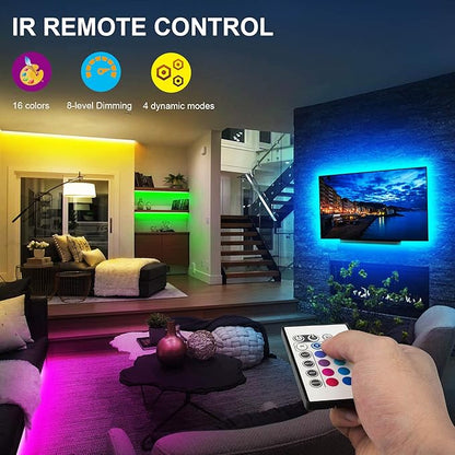 maylit Tv Led Backlight, 16.4ft Led Strip Lights for 75-85in Tv, Tv Lights kit with Remote, RGB Bias Lighting for Room Decor