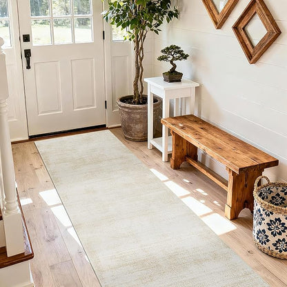 Kitchen Runner Rugs Non Skid Washable 2x6,Rubber Backed Non Slip Boho Neutral Abstract Modern Runner Rug for Entryway Bathroom