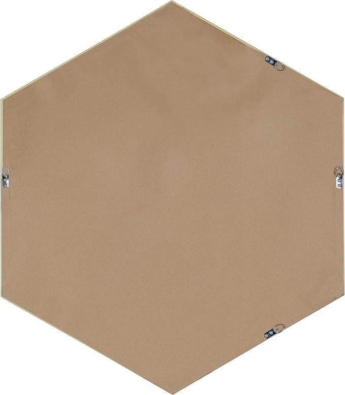 Kate and Laurel Rhodes 6-Sided Hexagon Wall Mirror, 30.75x34.75 Walnut Brown