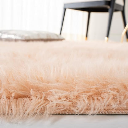 SAFAVIEH Faux Sheep Skin Collection 2' x 3' Light Pink FSS235U Silken Glam 2.35-inch Thick Accent Rug