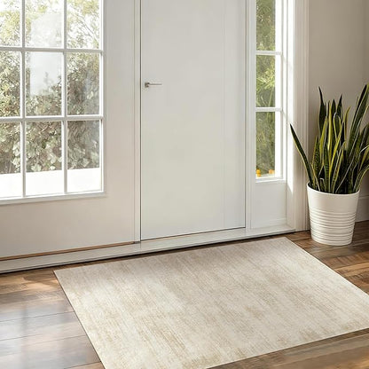 Entryway Rugs 2x3,Abstract Neutral Farmhouse Washable Non Slip Kitchen Rugs,Tan Beige