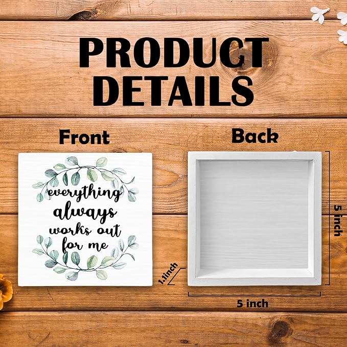 Inspirational Office Psychology Wood Box Sign Desk Decor, Positive Educational Mental Health Wooden Block Sign Decorations for Home School Classroom Counselling Room Wall Tabletop Shelf Decor