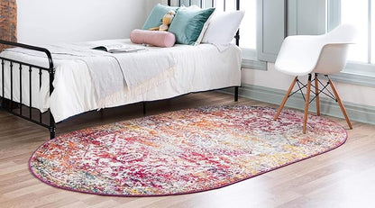 Rugs.com Arlington Collection Rug – 3' x 5' Oval Multi Medium-Pile Rug Perfect for Living Rooms, Large Dining Rooms, Open Floorplans