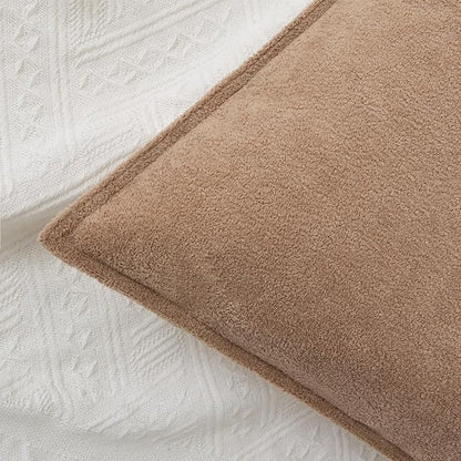 Kevin Textile Waterproof Decorative Pillow Covers Camel 26x26 Inch Pack of 2 Soft Boucle Textured Euro Pillowcases Elegant Accent Pillows for Couch Sofa Chair Bed Home Decor Indoor Outdoor
