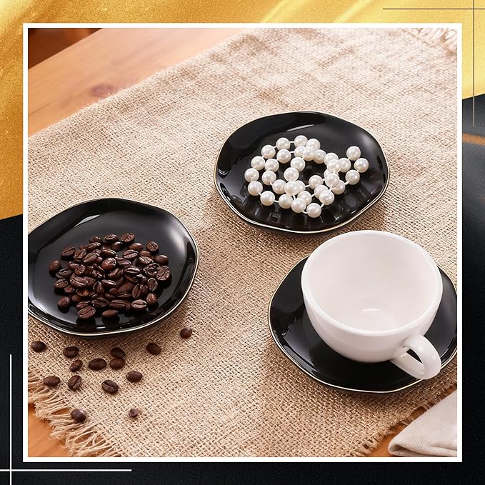 Shappy 24 Pcs Christmas Ceramic Jewelry Tray Gift 4.5 Ring Dish Bulk Decorative Trinket Dish for Birthdays Gift (Black)