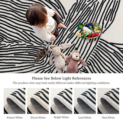 YIHOUSE Modern Hallway Runner Rug, 2x6 Runner Rugs, Black and White Rug Thin Non-Slip Washable Rugs, Soft Contemporary Striped Carpet for Entryway Indoor, Kitchen, Laundry, Bedroom