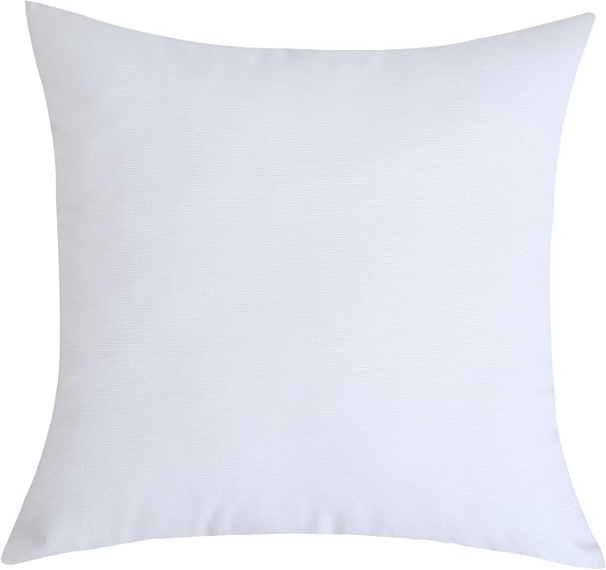 TangDepot Handmade Decorative Solid 100% Cotton Canvas Throw Pillow Covers/Cushion Covers, 45 Colors Available - (20" x20" , White, 2 Count (Pack of 1))