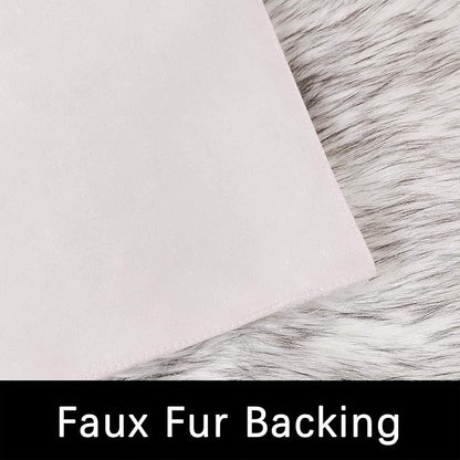 Latepis Rugs for Living Room Faux Fur Rug 5x6.7 White with Grey Tips Washable Sheepskin Rugs Bedside Shag Rug for Bedroom Dorm Home Decor Rectangle