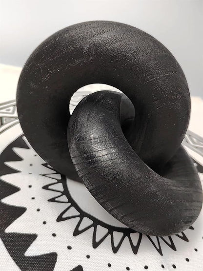S-SNAIL-OO Wood Chain Link Decor - 7.5 Inches Length Aesthetic Room Decor, 2-Link Wood Chain Boho Decor for Living Room, Farmhouse Decor, Coffee Table (Black)