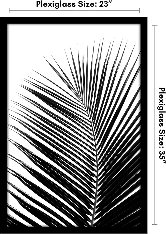 Americanflat 23x35 Poster Frame with Polished Plexiglass - Black Picture Frame - Wide Photo Frames Made of Engineered Wood for Vertical or Horizontal Wall Display - Epic Collection - Black