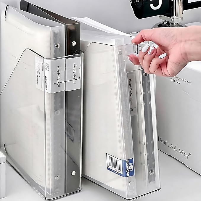 2-Pack Clear Acrylic Magazine File Holders – Desktop Organizer for Books, Documents, Binders, Envelopes, Includes 3 Bonus Silicone Bookmarks