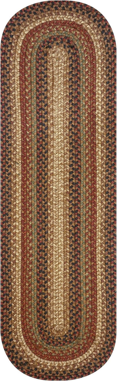 Homespice Gingerbread Braided Oval Table Runner, Warm Country Decor, Brown 11x36 - Jute Dining Table Accessories - Rich Colors, Easy to Clean, Durable and Protects Furniture