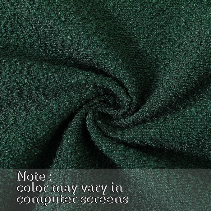 Jeneoo Hunter Green Decorative Long Lumbar Thick Throw Pillow Covers Fine Textured Boucle Couch Cushion Cases for Sofa Decor, Set of 1, 14 x 36 Inch