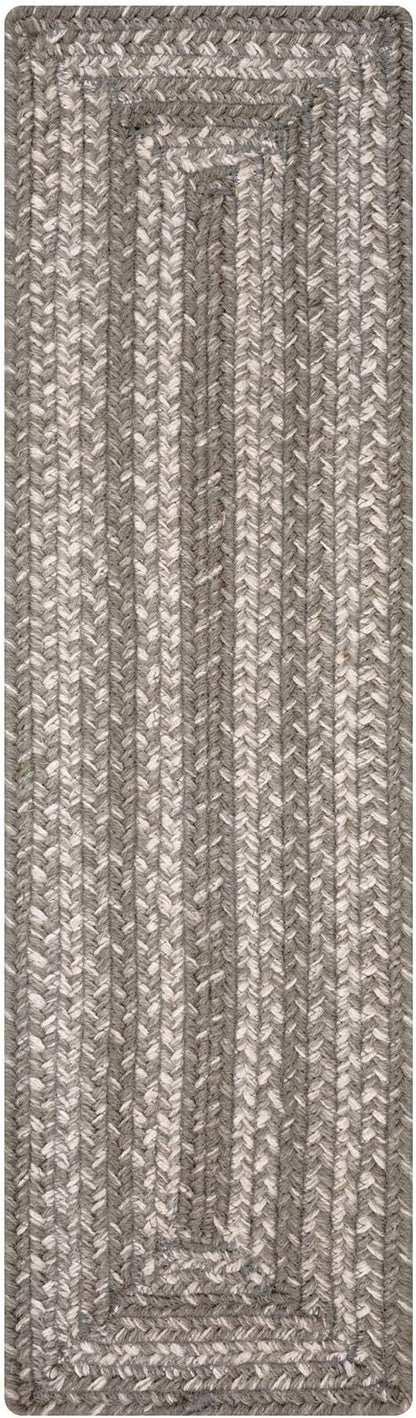 Homespice Grey Cloud Jute Braided Long Table Runner, Country Farmhouse Decor, Grey Rectangle 11x36 - Rich Colors, Easy to Clean, Durable and Protects Furniture