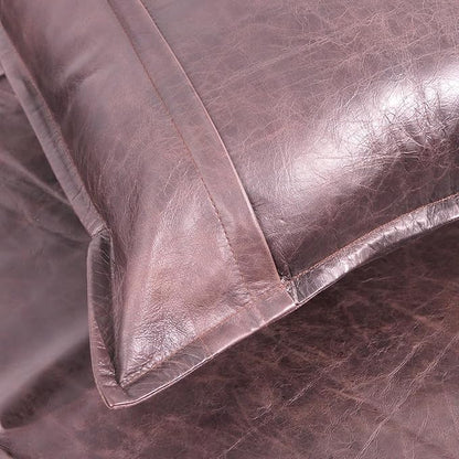 LL LEATHER LOVERS Lambskin Leather Pillow Cover - Sofa Cushion Case - Decorative Throw Covers for Living Room & Bedroom, 16x16 Inches - Dark Brown Box Pack of 2