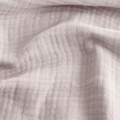 FOSSA Muslin Blanket with Fringe - 4-Layer 100% Cotton Gauze Super Soft & Breathable Throw -Lightweight Decorative Cooling Blanket for Bed, Sofa, Office (Greyish Pink, Queen (90" × 90"))