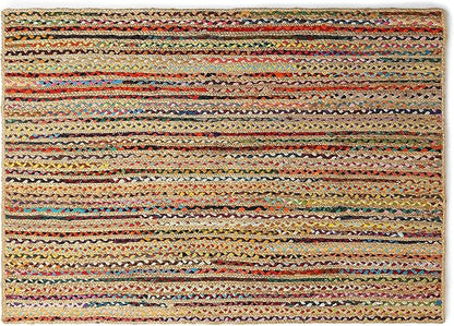 REDEARTH · Jute Cotton Chindi Area Rug - 4'x6' Rectangular Rug, Handwoven, Non-Shedding, Soft & Durable – Multi Tones for Home Décor in Living Room, Dining Room, Bedroom, Set of 2