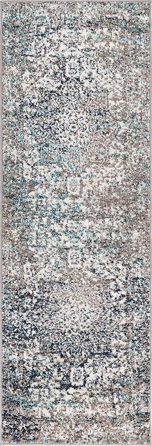 Rugs.com Arlington Collection Rug – 6 Ft Runner Grey Medium-Pile Rug Perfect for Hallways, Entryways