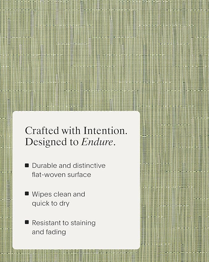 Chilewich Bamboo Placemats Set of 4 - Woven Rectangle Placemats - Reusable, Stain-Resistant, Indoor/Outdoor Tabletop Protection - 18.5" x 13.5" - Spring Green