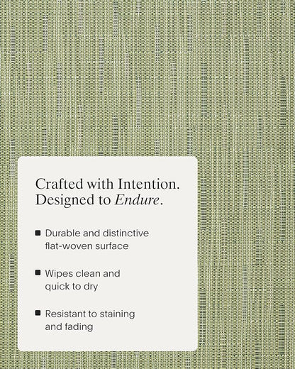 Chilewich Bamboo Placemats Set of 4 - Woven Rectangle Placemats - Reusable, Stain-Resistant, Indoor/Outdoor Tabletop Protection - 18.5" x 13.5" - Spring Green
