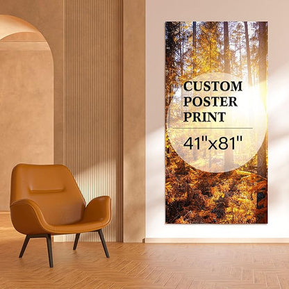 jenesaisquoi Custom Canvas Art Print 41" x 81", Upload Your Photo Image Custom Personalized Photo to Poster Printing Home Decor Wall Art Prints (Unframed)