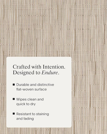 Chilewich Bamboo Placemats Set of 4 - Round Woven Placemats - Reusable, Stain-Resistant, Indoor/Outdoor Tabletop Protection - 15" - Oat
