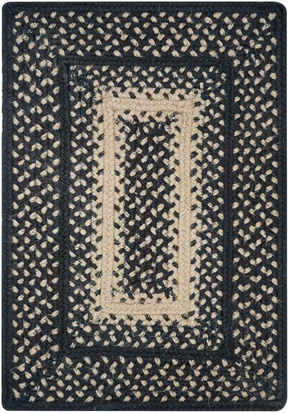 Homespice Manchester Jute Woven Placemats, Country Primitive Decor, Set of 4, Black and Tan 13x19 Rectangle Table Mats - Vibrant Colors, Durable, Easy to Clean and Protects Furniture