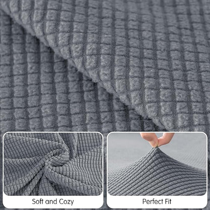Hokway Stretch Chaise Cover Individual Couch Cushion Slipcovers Reversible Cushion Protector Slipcovers Sofa Cushion Protector Covers (Chaise Cover, Lightgrey)