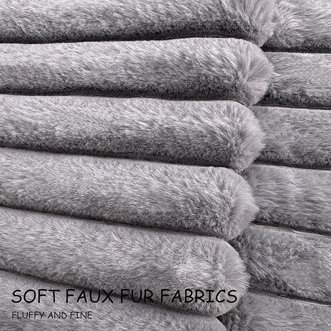 1 Pack 18x18 Pillow Cover Velvet Pillow Covers, Faux Fur Square Throw Pillow Covers for Living Room Decorations Throw Pillow Case, Throw Pillow Cover Cushion Cover for Home Sofa Bedroom Car, Grey